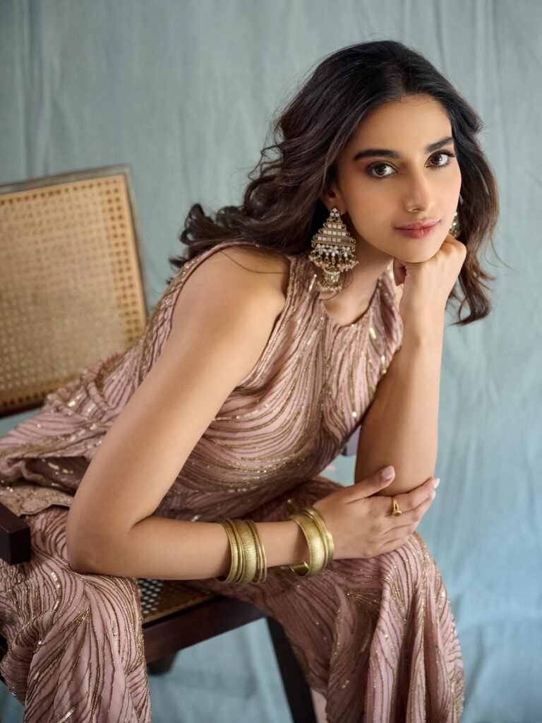 Meenakshi Turns Up Heat in Rose Gold Glam: Stunning Look 2025