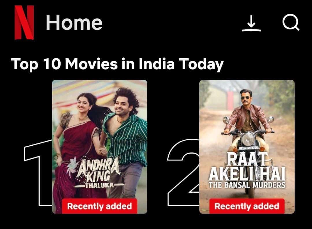 Andhra King Taluka Tops Netflix India Charts
